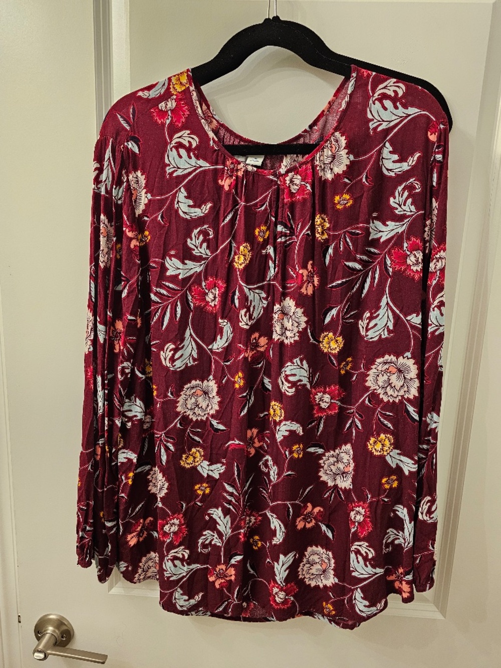 Maroon Floral Top